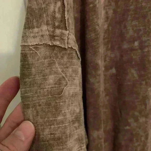 FREE PEOPLE We The Free Alex Tee, Cutouts, Rust Burgundy, Womens Size Small - Picture 5 of 10